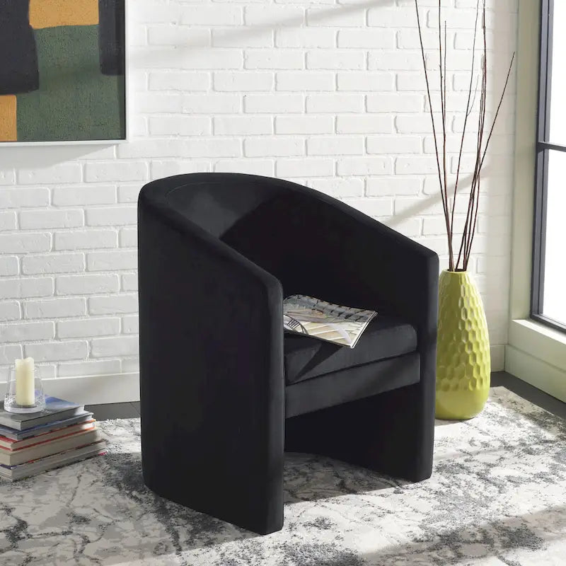 SAFAVIEH Theodosia Fauteuil d'appoint dossier rond (entièrement assemblé) - L61 x P61 x H76 cm - 61Lx61Px76H