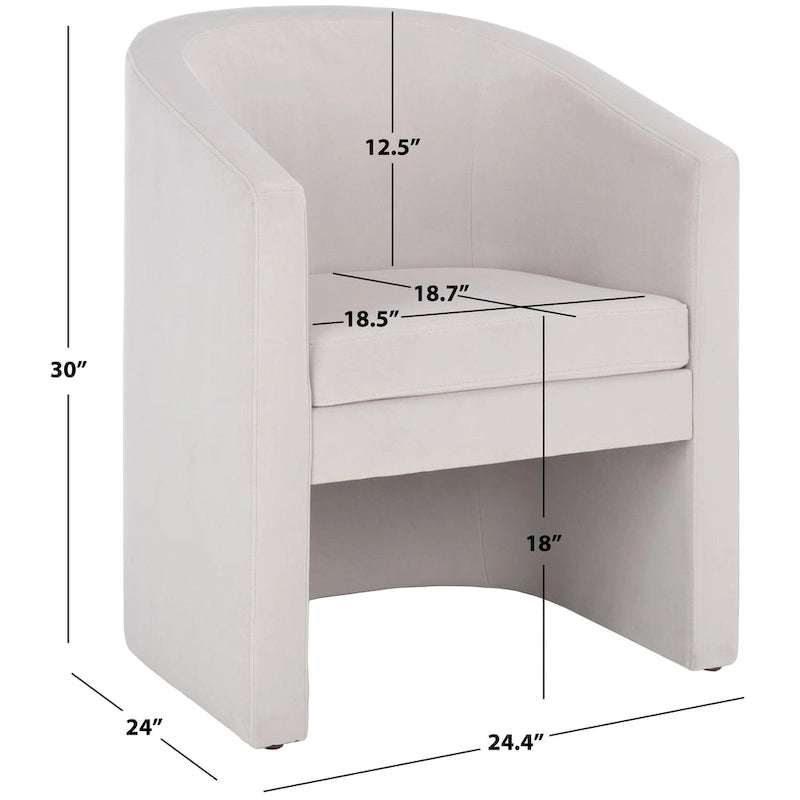 SAFAVIEH Theodosia Fauteuil d'appoint dossier rond (entièrement assemblé) - L61 x P61 x H76 cm - 61Lx61Px76H
