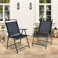 Crestlive Products Lot de 2 chaises de salle à manger pliantes de patio d'extérieur portables en toile avec accoudoirs
