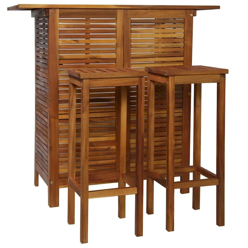 vidaXL Ensemble de bar 3 pièces, 105x51x110 cm, bois d'acacia massif