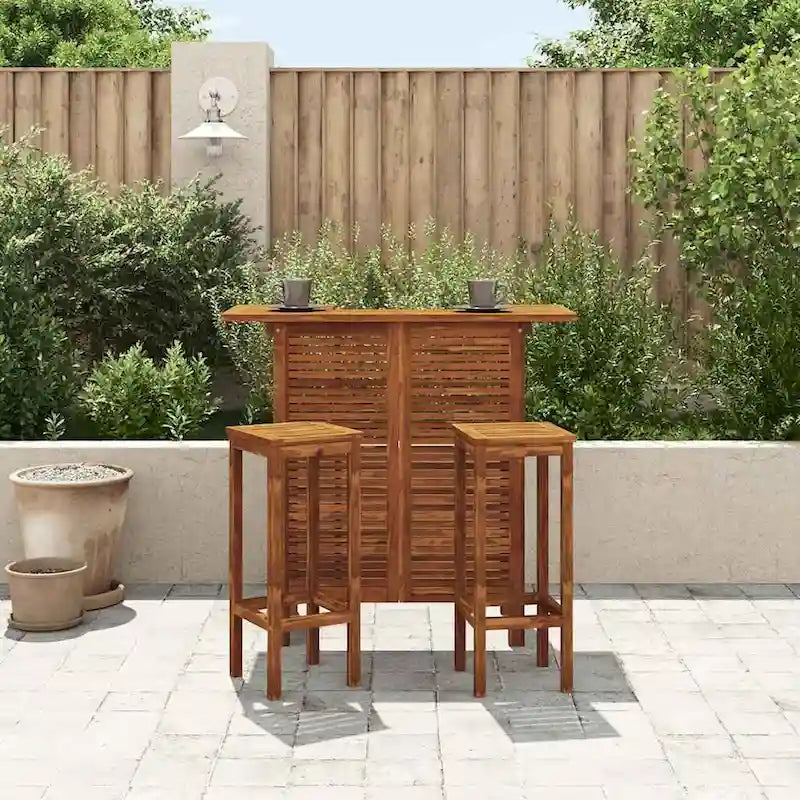 vidaXL Ensemble de bar 3 pièces, 105x51x110 cm, bois d'acacia massif