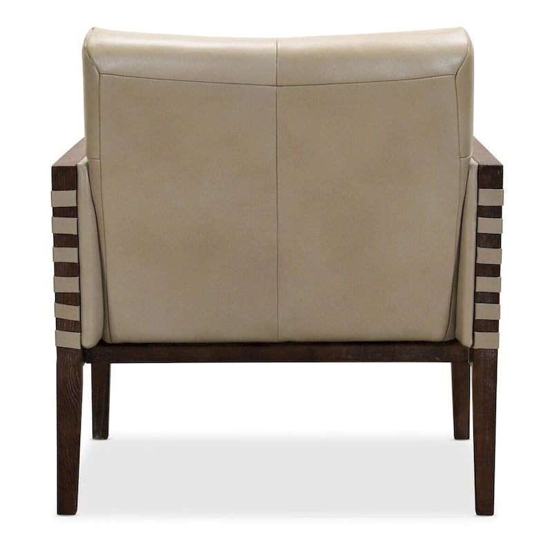 Fauteuil Hooker Furniture Carverdale en cuir capitonné avec cadre en bois de 80 cm de large