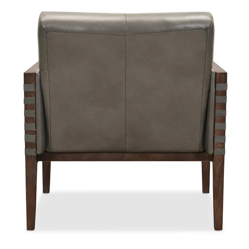Fauteuil Hooker Furniture Carverdale en cuir capitonné avec cadre en bois de 80 cm de large