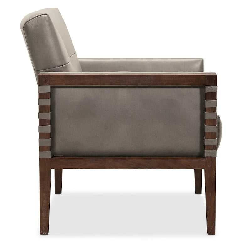 Fauteuil Hooker Furniture Carverdale en cuir capitonné avec cadre en bois de 80 cm de large