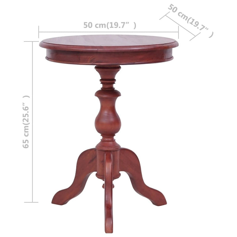 vidaXL Table d'appoint marron 50x50x65 cm Bois d'acajou massif