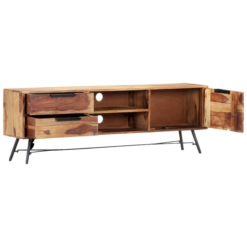 Meuble TV 140x28x47 cm Bois de Sesham Massif