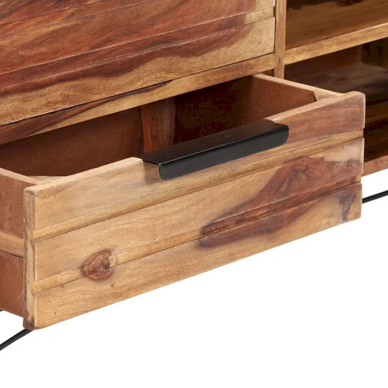 Meuble TV 140x28x47 cm Bois de Sesham Massif
