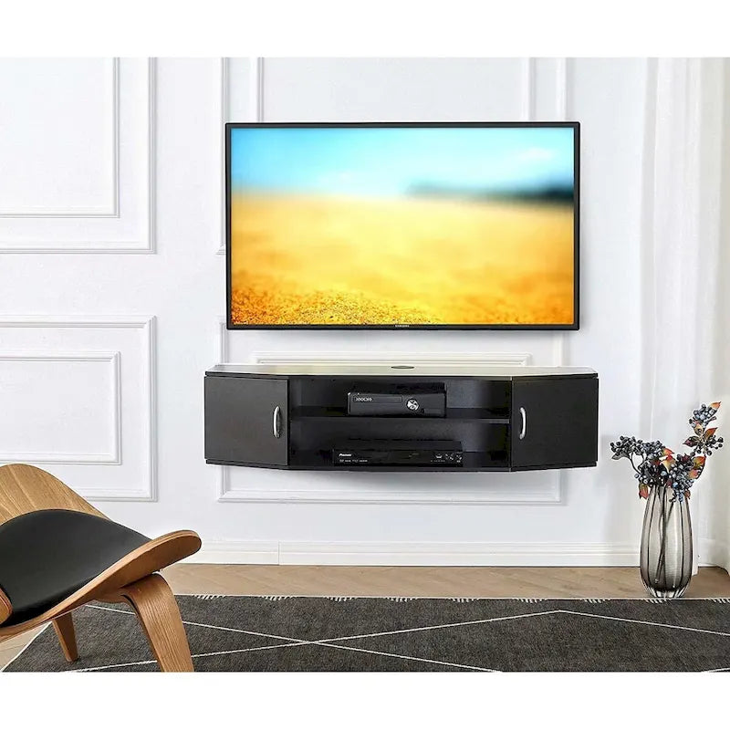 FITUEYES Console TV murale Meuble TV suspendu Étagère de rangement – 43,3