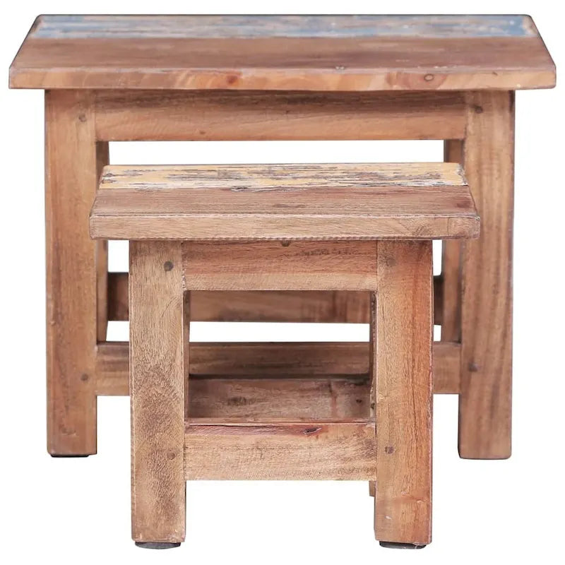 vidaXL Tables gigognes 2 pcs Bois de récupération massif - 15,7 x 15,7 x 11,8