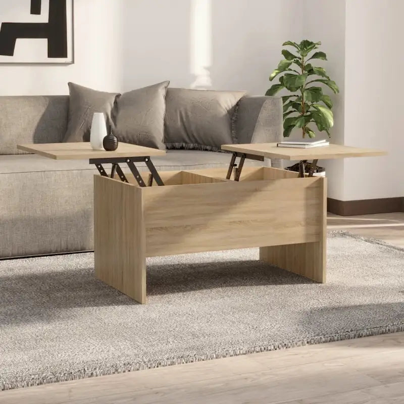vidaXL Table Basse Relevable Table d'appoint Table d'appoint pour Canapé Bois d'ingénierie - 80 x 50 x 42,5 cm