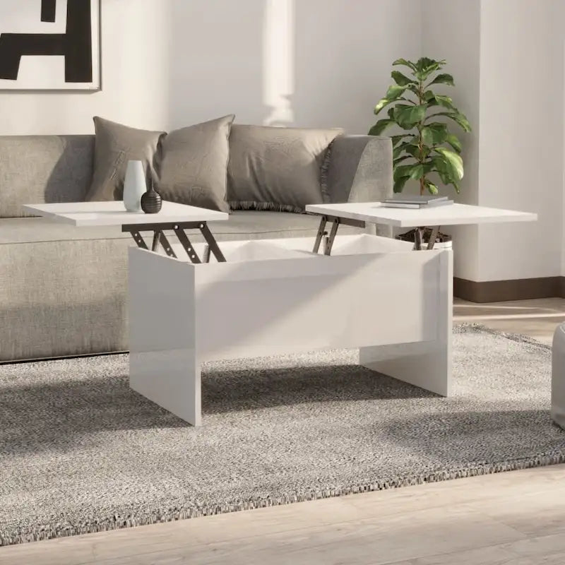 vidaXL Table Basse Relevable Table d'appoint Table d'appoint pour Canapé Bois d'ingénierie - 80 x 50 x 42,5 cm