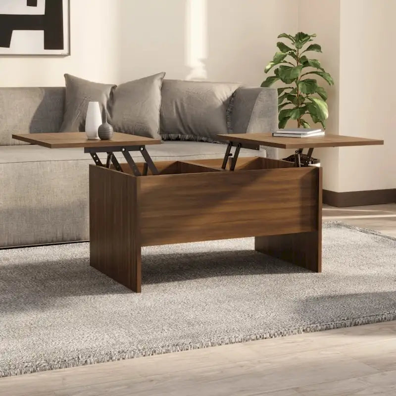 vidaXL Table Basse Relevable Table d'appoint Table d'appoint pour Canapé Bois d'ingénierie - 80 x 50 x 42,5 cm