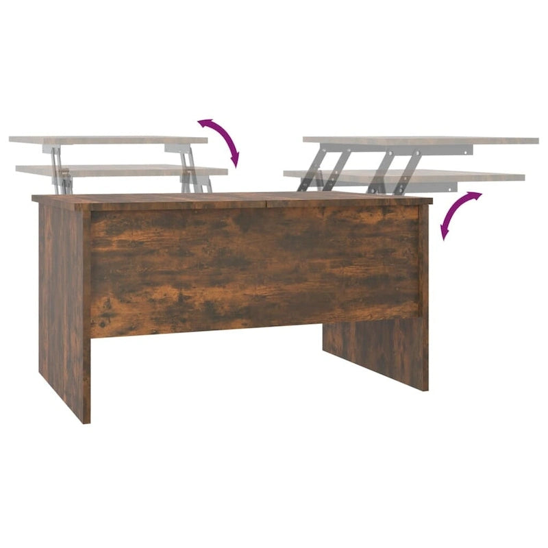 vidaXL Table Basse Relevable Table d'appoint Table d'appoint pour Canapé Bois d'ingénierie - 80 x 50 x 42,5 cm