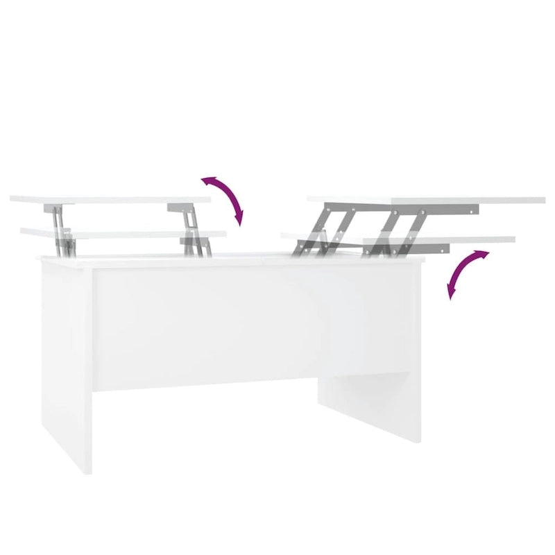 vidaXL Table Basse Relevable Table d'appoint Table d'appoint pour Canapé Bois d'ingénierie - 80 x 50 x 42,5 cm