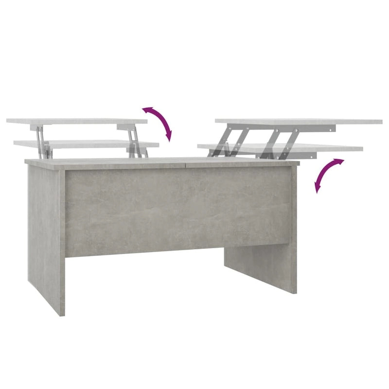 vidaXL Table Basse Relevable Table d'appoint Table d'appoint pour Canapé Bois d'ingénierie - 80 x 50 x 42,5 cm
