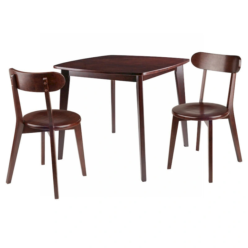 Table à manger avec chaises à pieds en H, Noyer