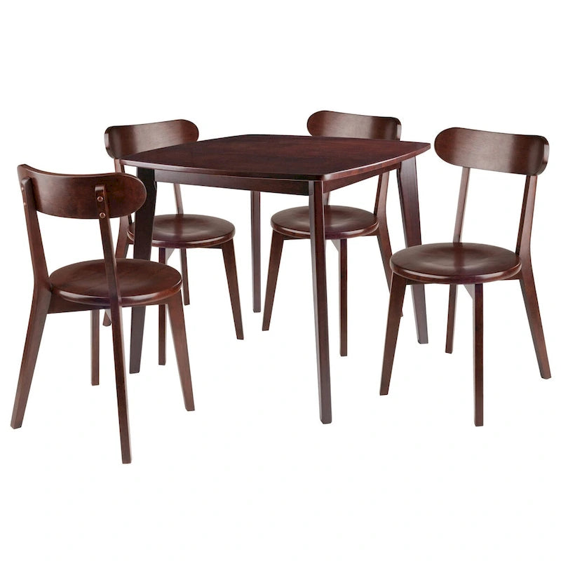 Table à manger avec chaises à pieds en H, Noyer