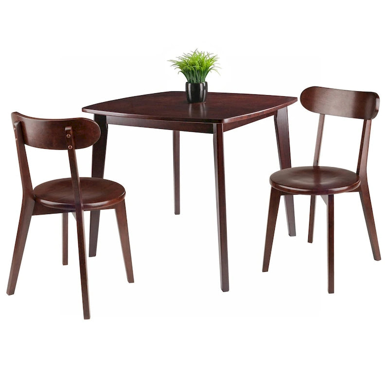 Table à manger avec chaises à pieds en H, Noyer