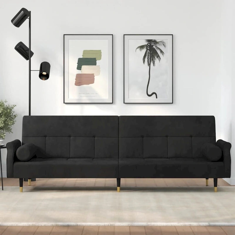 vidaXL Canapé convertible 2 places avec coussins pour studio Velours - 85 x 35 x 27.6