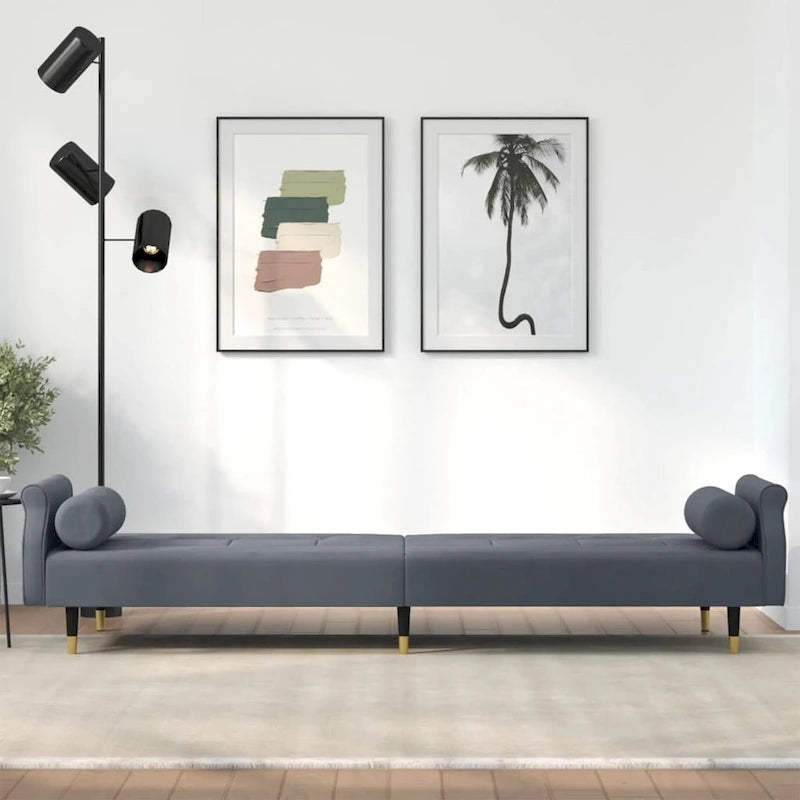 vidaXL Canapé convertible 2 places avec coussins pour studio Velours - 85 x 35 x 27.6