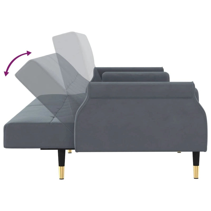 vidaXL Canapé convertible 2 places avec coussins pour studio Velours - 85 x 35 x 27.6