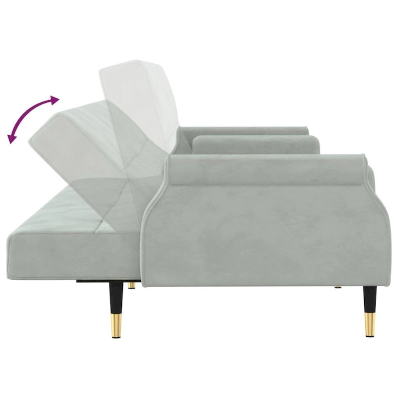 vidaXL Canapé convertible 2 places avec coussins pour studio Velours - 85 x 35 x 27.6