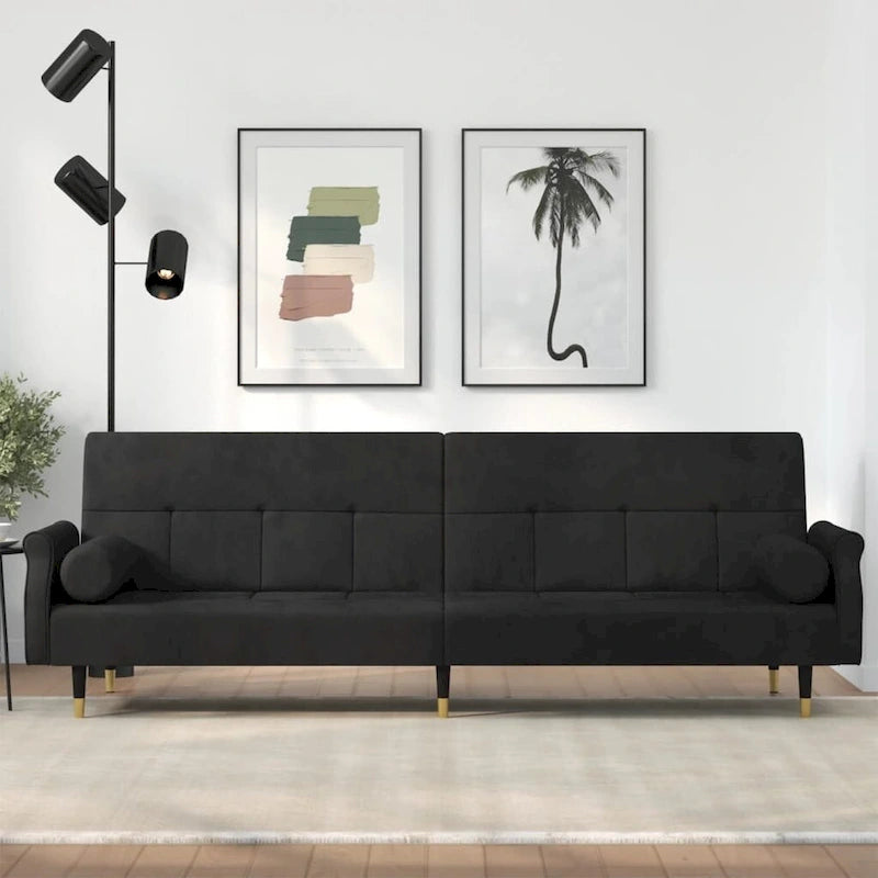 vidaXL Canapé convertible 2 places avec coussins pour studio Velours - 85 x 35 x 27.6