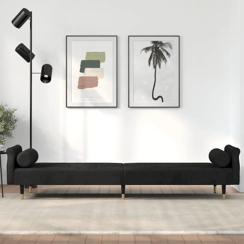vidaXL Canapé convertible 2 places avec coussins pour studio Velours - 85 x 35 x 27.6