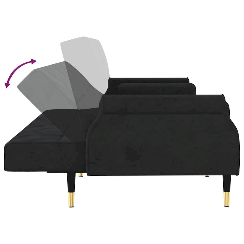vidaXL Canapé convertible 2 places avec coussins pour studio Velours - 85 x 35 x 27.6