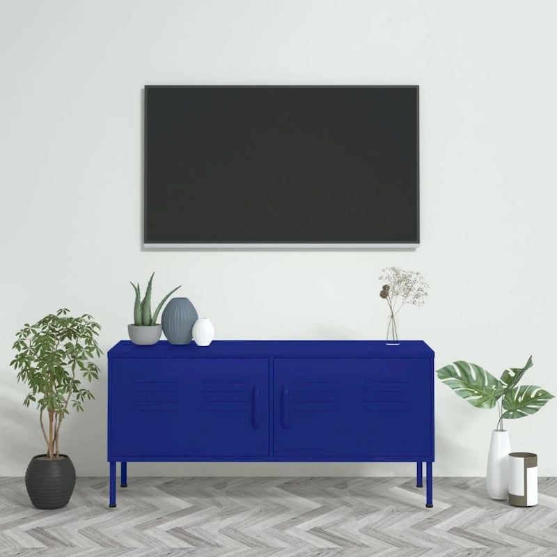 vidaXL Meuble TV Meuble de Rangement Buffet Console TV Meuble Multimédia Armoire en Acier - 105 x 35 x 50 cm