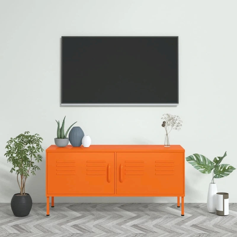 vidaXL Meuble TV Meuble de Rangement Buffet Console TV Meuble Multimédia Armoire en Acier - 105 x 35 x 50 cm