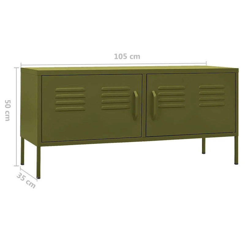 vidaXL Meuble TV Meuble de Rangement Buffet Console TV Meuble Multimédia Armoire en Acier - 105 x 35 x 50 cm
