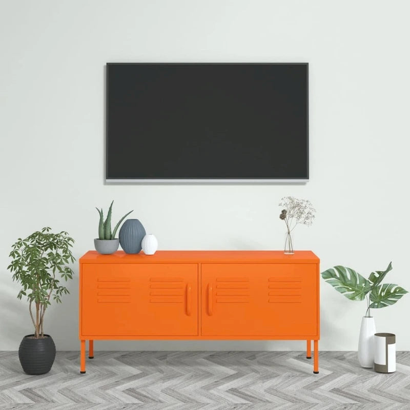 vidaXL Meuble TV Meuble de Rangement Buffet Console TV Meuble Multimédia Armoire en Acier - 105 x 35 x 50 cm