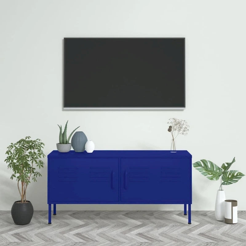vidaXL Meuble TV Meuble de Rangement Buffet Console TV Meuble Multimédia Armoire en Acier - 105 x 35 x 50 cm