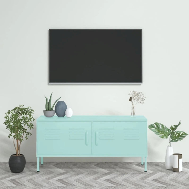 vidaXL Meuble TV Meuble de Rangement Buffet Console TV Meuble Multimédia Armoire en Acier - 105 x 35 x 50 cm