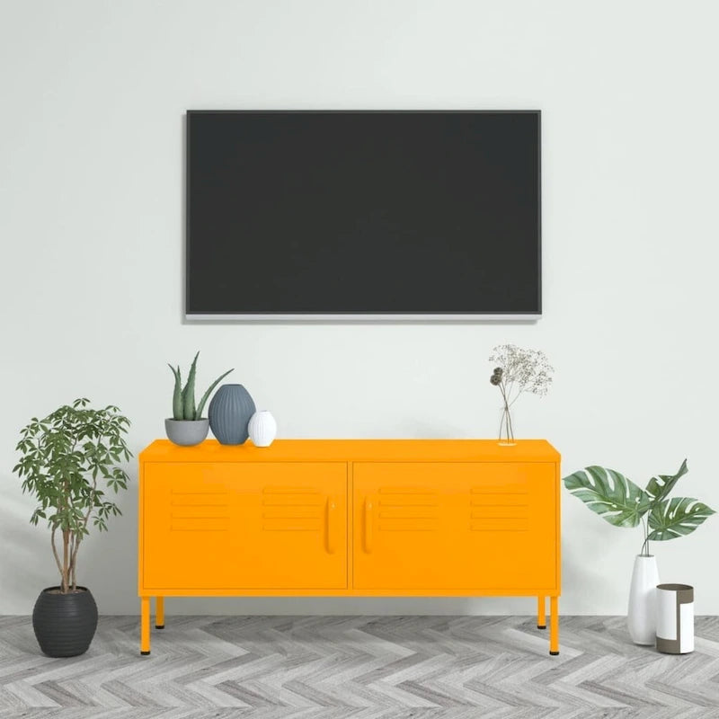 vidaXL Meuble TV Meuble de Rangement Buffet Console TV Meuble Multimédia Armoire en Acier - 105 x 35 x 50 cm