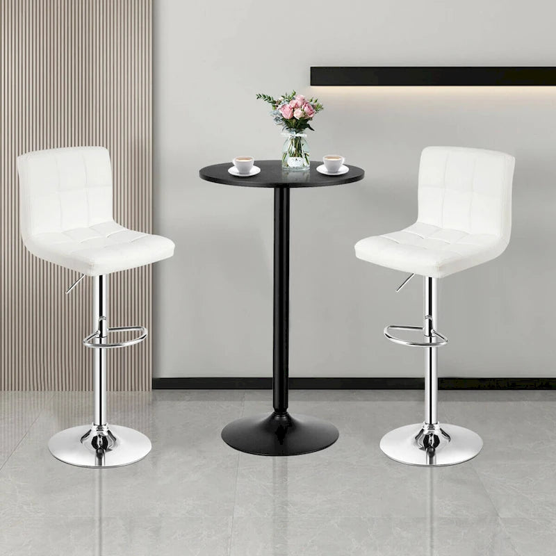 Ensemble de table de pub Gymax 3 pièces, 1 table de bar ronde de 24 po et 2 tabourets de bar réglables