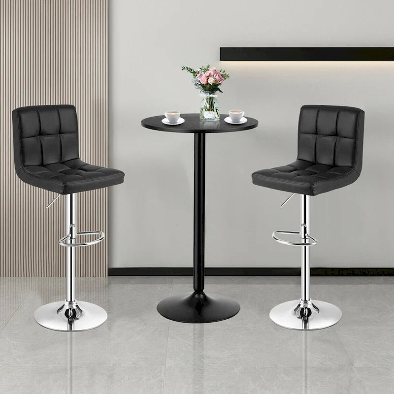 Ensemble de table de pub Gymax 3 pièces, 1 table de bar ronde de 24 po et 2 tabourets de bar réglables