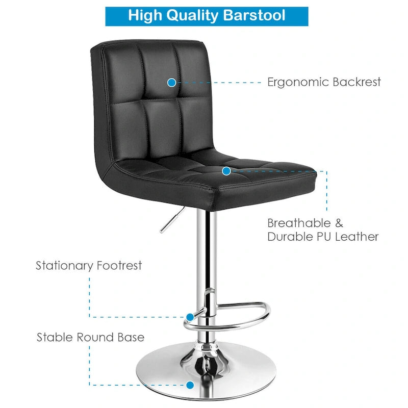 Ensemble de table de pub Gymax 3 pièces, 1 table de bar ronde de 24 po et 2 tabourets de bar réglables
