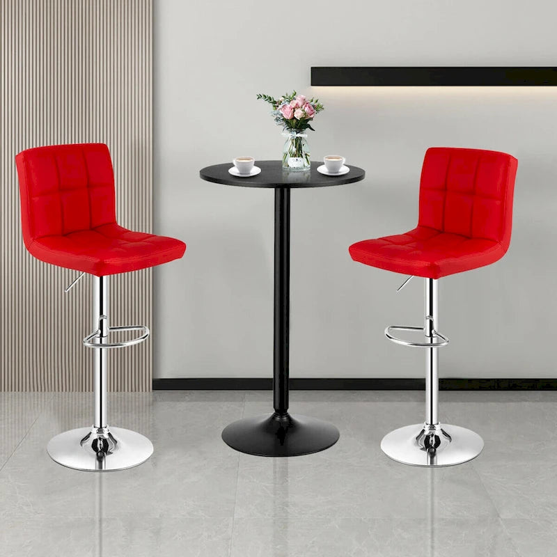 Ensemble de table de pub Gymax 3 pièces, 1 table de bar ronde de 24 po et 2 tabourets de bar réglables