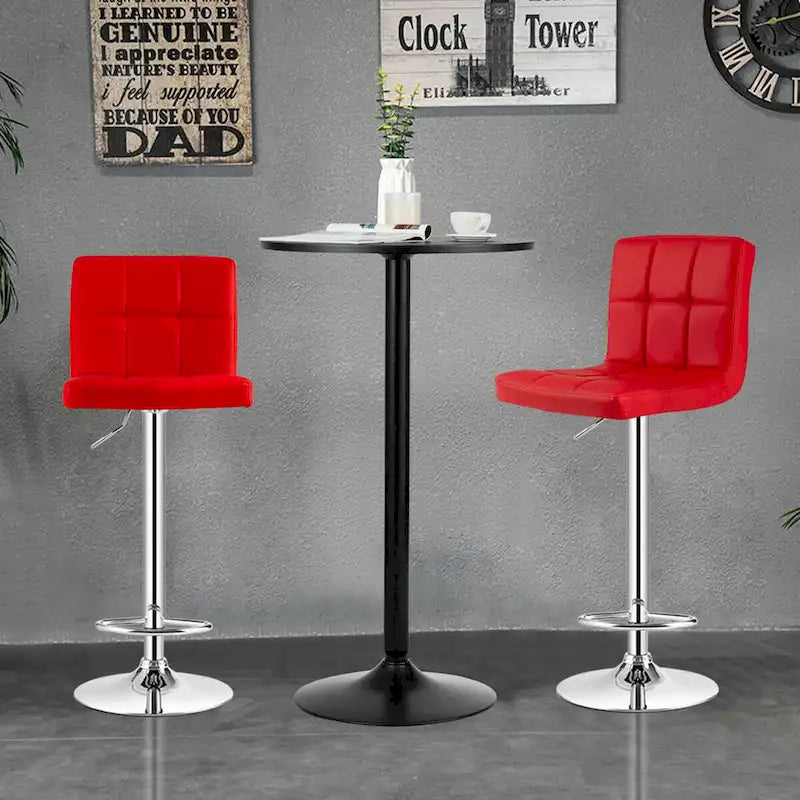 Ensemble de table de pub Gymax 3 pièces, 1 table de bar ronde de 24 po et 2 tabourets de bar réglables