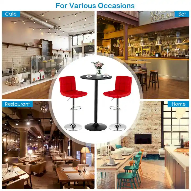 Ensemble de table de pub Gymax 3 pièces, 1 table de bar ronde de 24 po et 2 tabourets de bar réglables