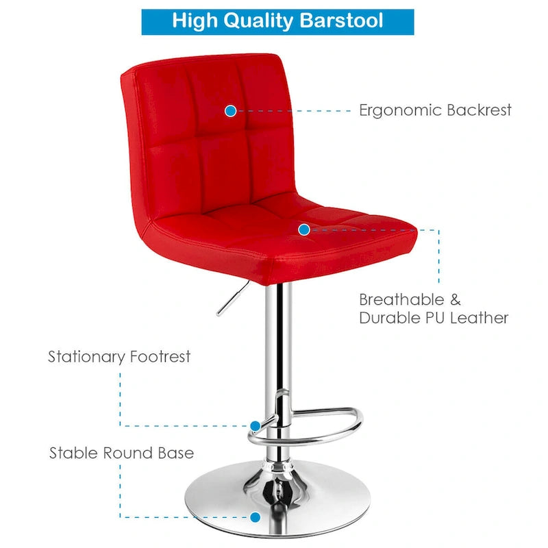 Ensemble de table de pub Gymax 3 pièces, 1 table de bar ronde de 24 po et 2 tabourets de bar réglables
