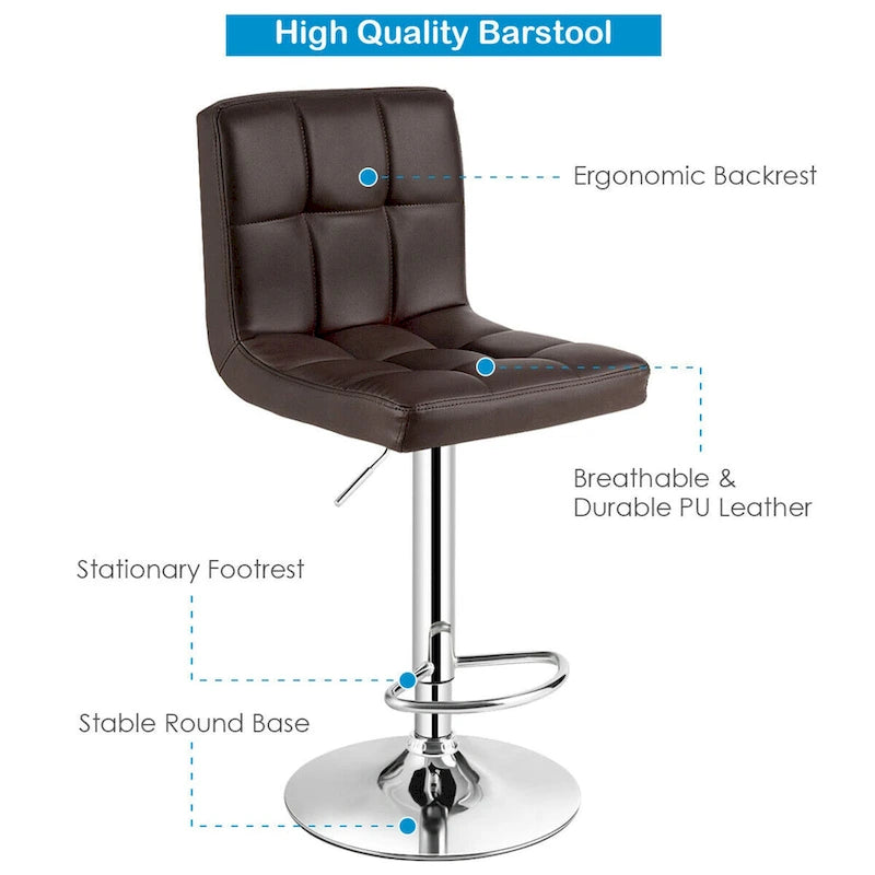 Ensemble de table de pub Gymax 3 pièces, 1 table de bar ronde de 24 po et 2 tabourets de bar réglables