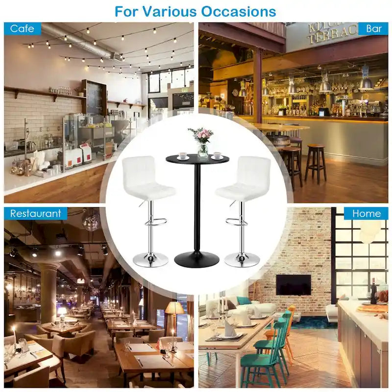 Ensemble de table de pub Gymax 3 pièces, 1 table de bar ronde de 24 po et 2 tabourets de bar réglables