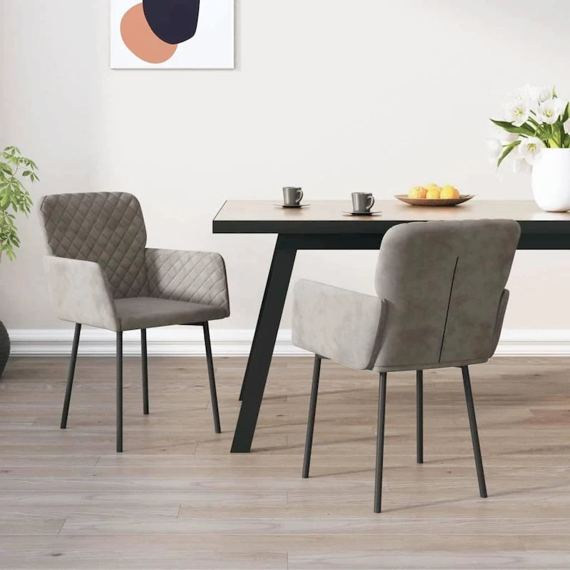 vidaXL Chaises de salle à manger, 2 pièces, fauteuils rembourrés pour salon, velours - 20,3 x 24 x 30,9
