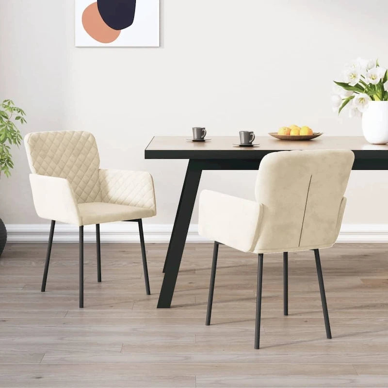 vidaXL Chaises de salle à manger, 2 pièces, fauteuils rembourrés pour salon, velours - 20,3 x 24 x 30,9