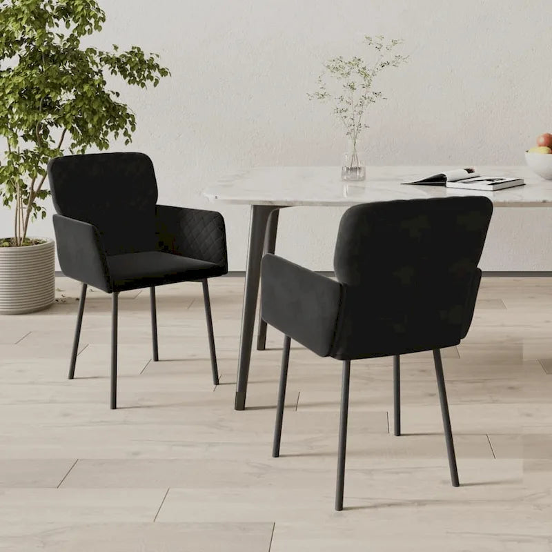 vidaXL Chaises de salle à manger, 2 pièces, fauteuils rembourrés pour salon, velours - 20,3 x 24 x 30,9