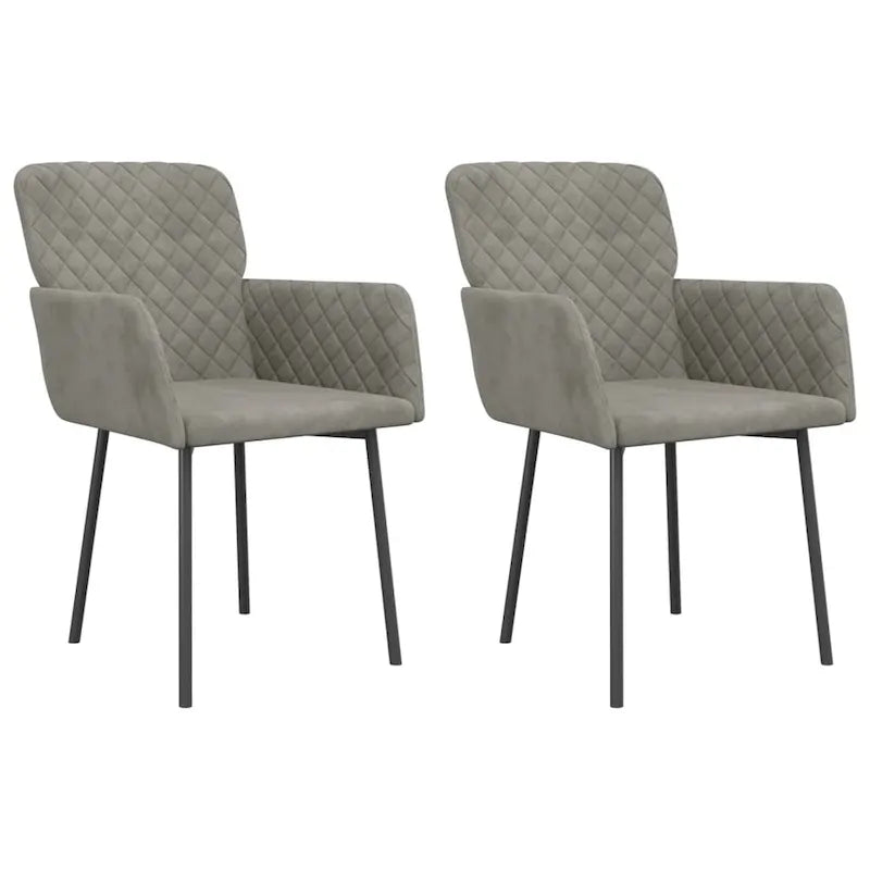 vidaXL Chaises de salle à manger, 2 pièces, fauteuils rembourrés pour salon, velours - 20,3 x 24 x 30,9