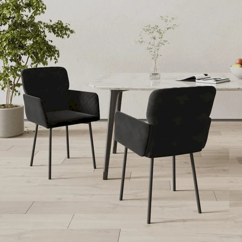 vidaXL Chaises de salle à manger, 2 pièces, fauteuils rembourrés pour salon, velours - 20,3 x 24 x 30,9